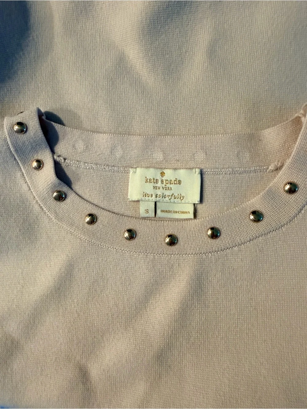 Kate Spade Sleeveless Stud-Trim Tank Top - Pale Pink